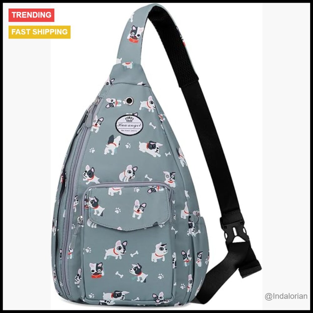 Lightweight Crossbody Sling Bag Multipockets Travel Hiking Gym Unisex Casual